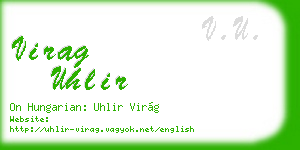 virag uhlir business card